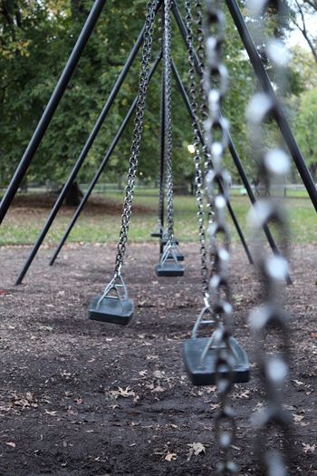 Swing hanging in playground