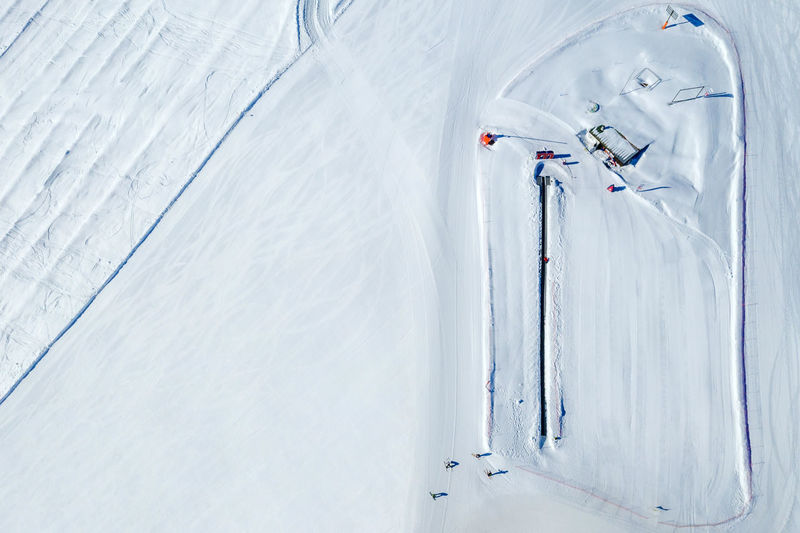 Aerial view of ski resort