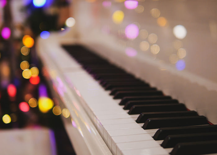Close-up of piano keys