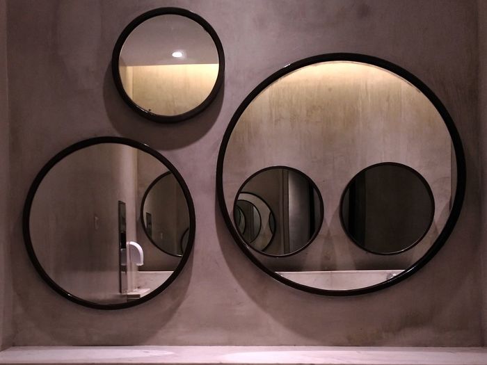 Mirrors in bathroom