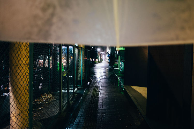 Illuminated walkway in water