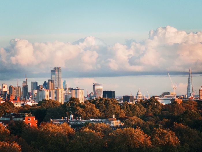 High angle view of london from primrose hill 
