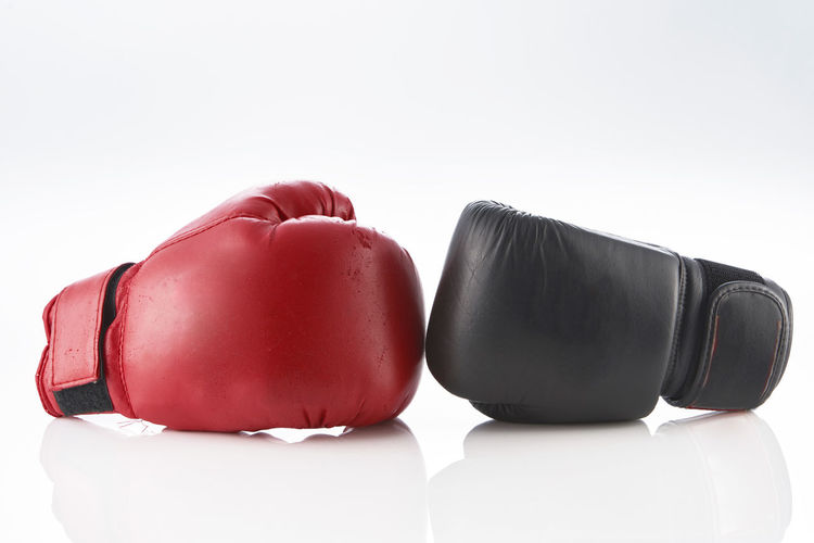 Boxing glove on the white background