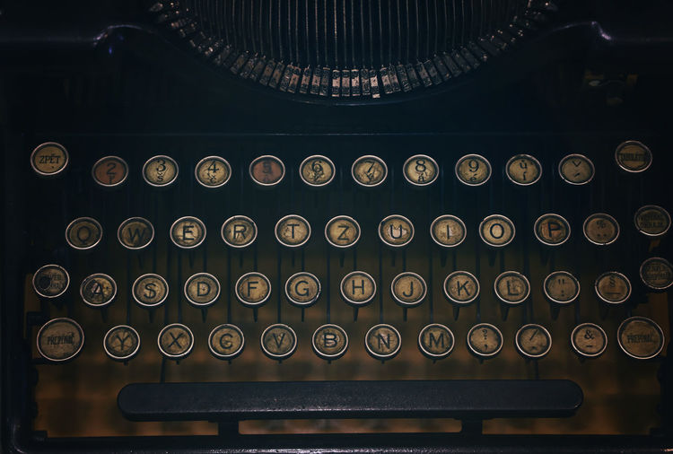 Full frame shot of typewriter