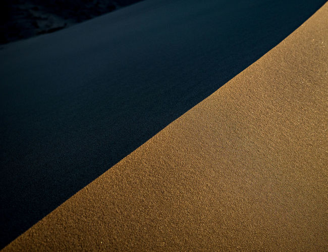 High angle view of umbrella on beach
