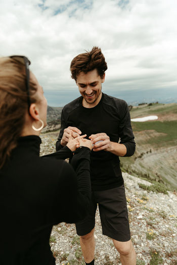 He finally put a ring on it; mountain top surprise proposal in wyoming