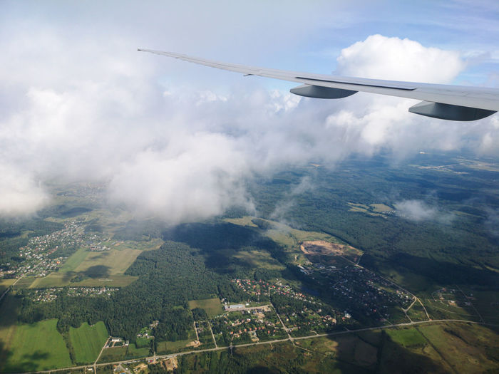 Aerial view of landscape against sky