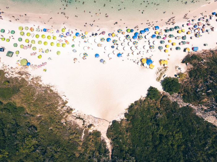High angle view of balloons against sky