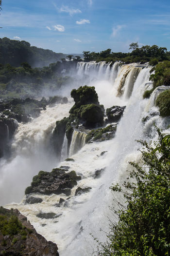 Scenic view of the iguacu waterfalls in argentina