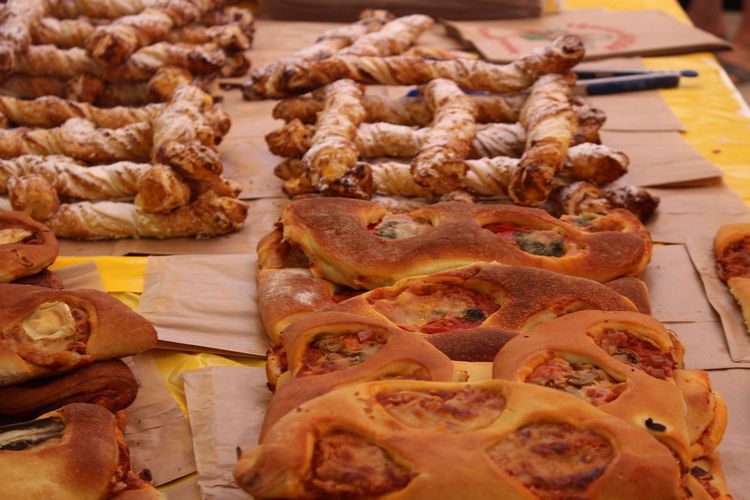 Fougasse on table