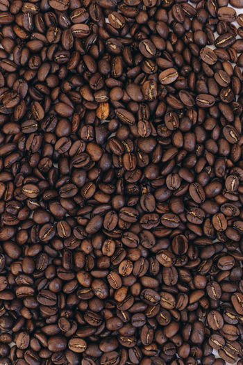 Full frame shot of roasted coffee beans