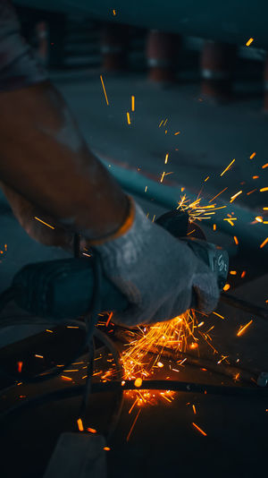 A worker doing fabrication work, baturaja indonesia.