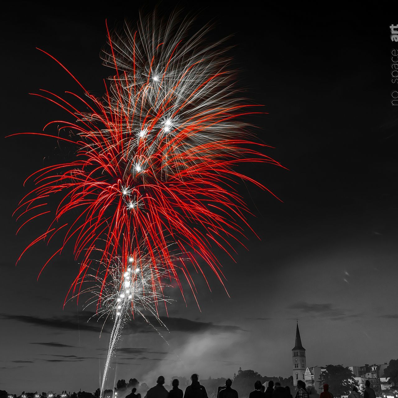 FIREWORK DISPLAY AT NIGHT
