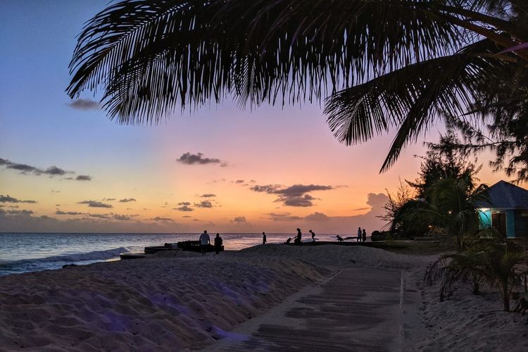 Scenic view of beach during sunset