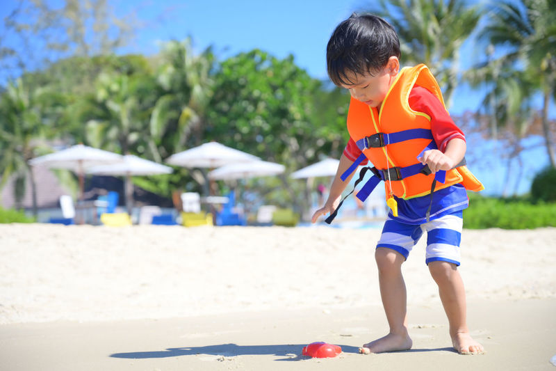 Boy playing with ball
