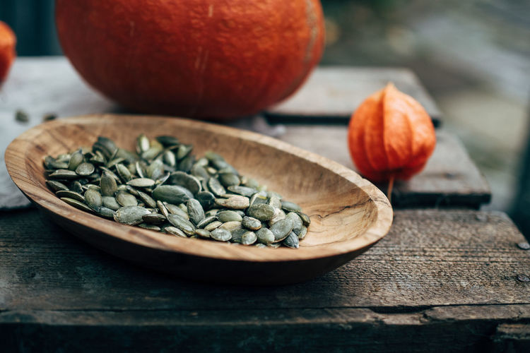Close-up of pumpkin seeds