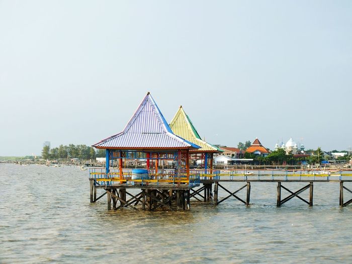 View of pier in sea