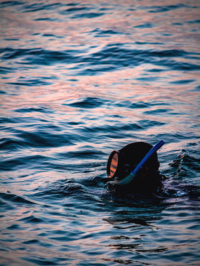 Person snorkeling in a sea
