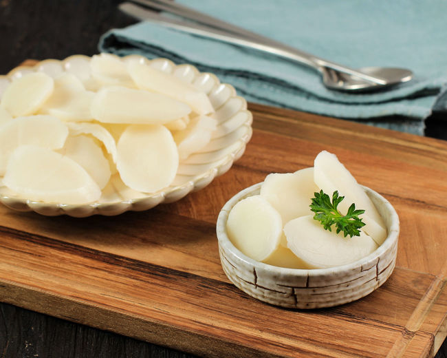 Raw tteokguk, rice cake bar slices for tteok soup or mandu guk