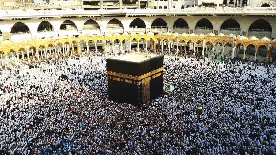 Crowd of people in mosque