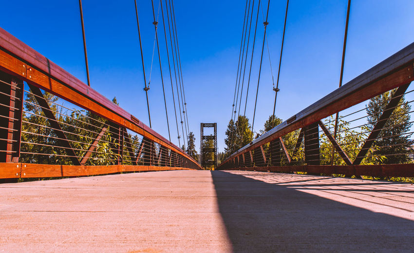 Suspension bridge against sky