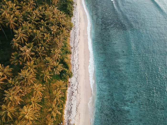 High angle view of beach